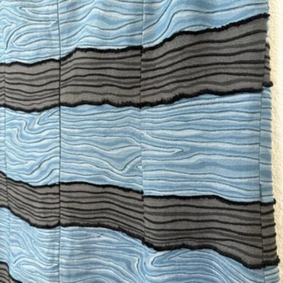 PIAZZA SEMPIONE Sleeveless Shift Dress Blue Black Textured Stripe Beaded Italy 8 - Picture 5 of 7